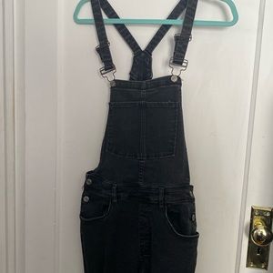 Black Skinny Overalls